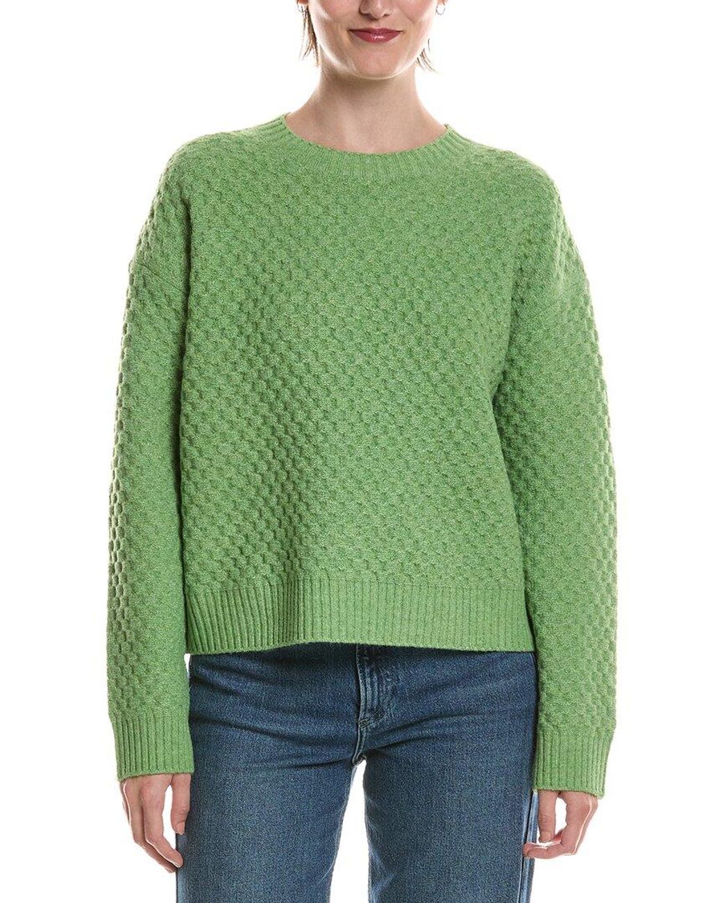 Michael Stars Green Sophia Honeycomb Stitch Sweater
