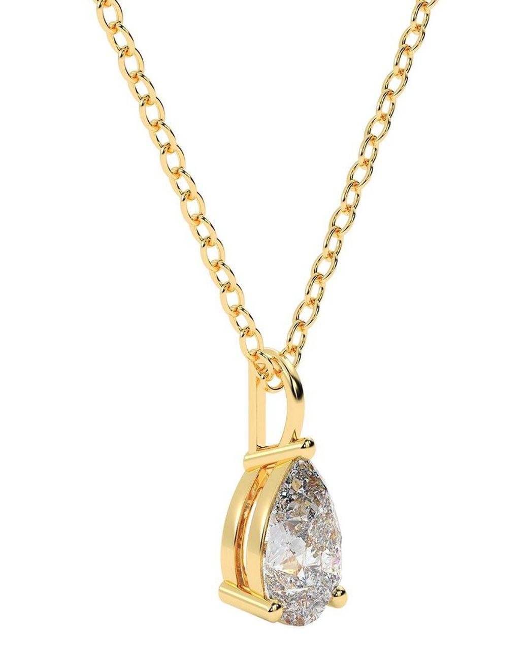 Lab Grown Diamonds Metallic 14k 0.25 Ct. Tw. Lab-grown Diamond Necklace