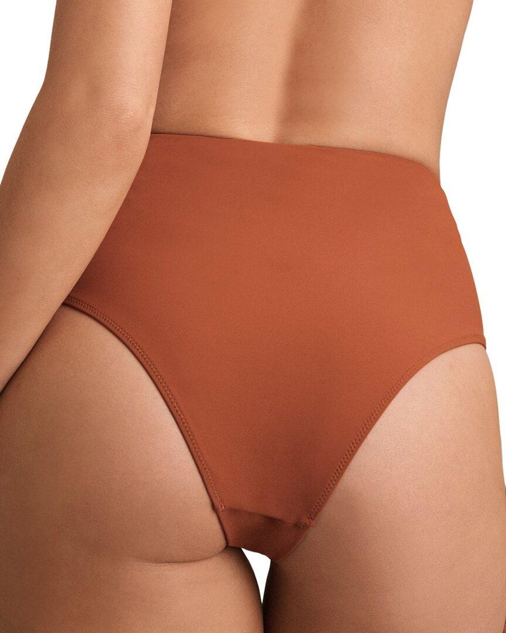 Reiss Brown Hallie High Waisted Bikini Bottom