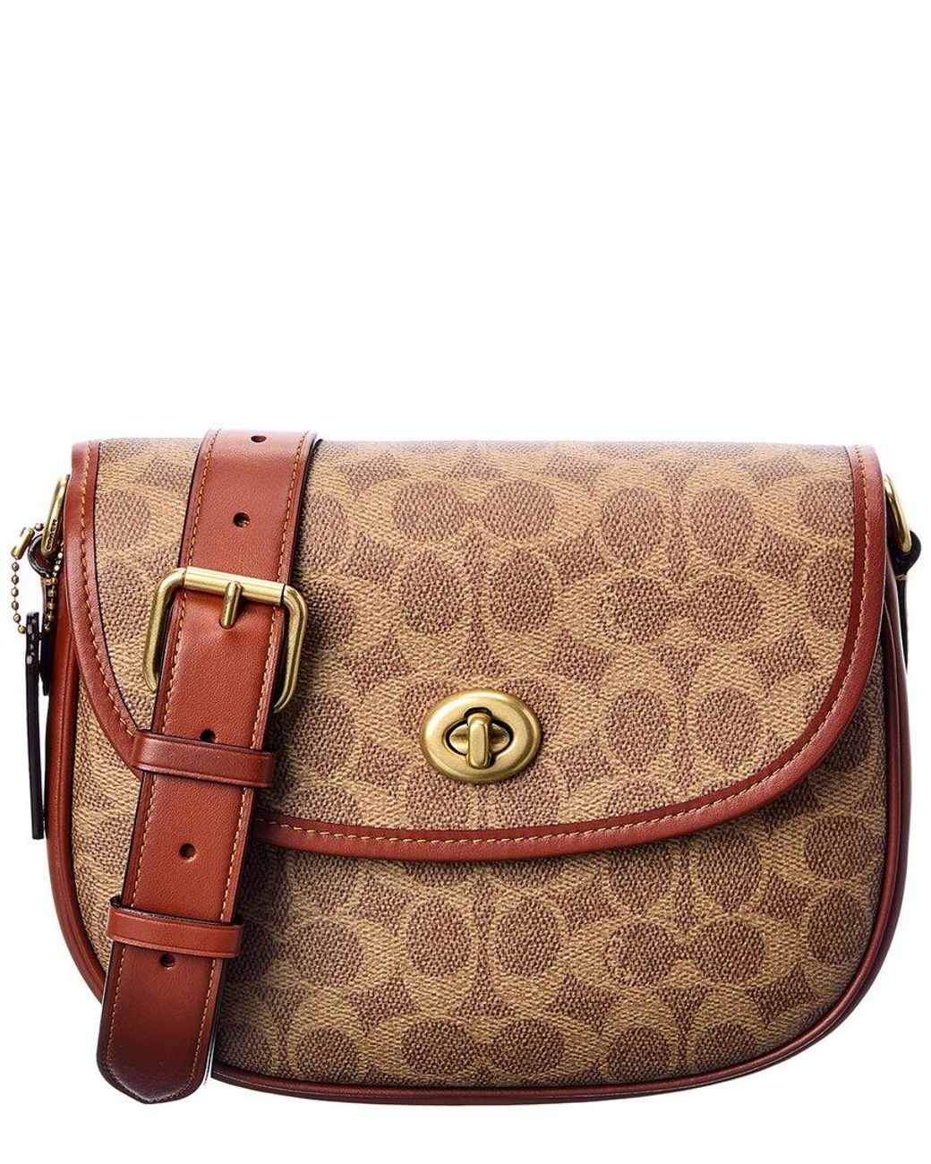 COACH Willow Coated Canvas & Leather Saddle Bag in Brown | Lyst