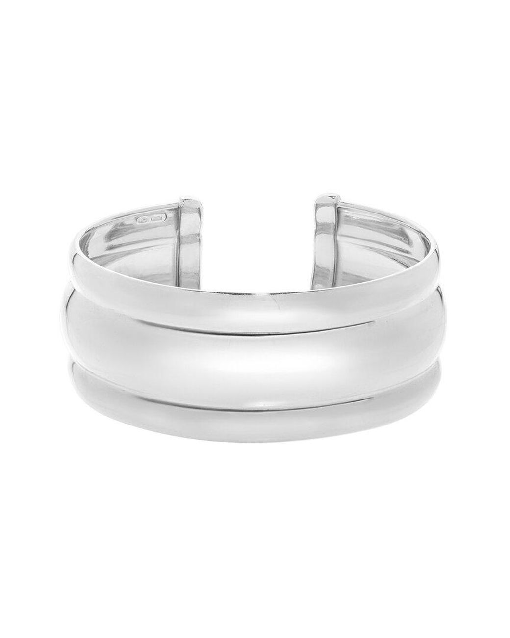 Italian Silver White Cuff Bracelet