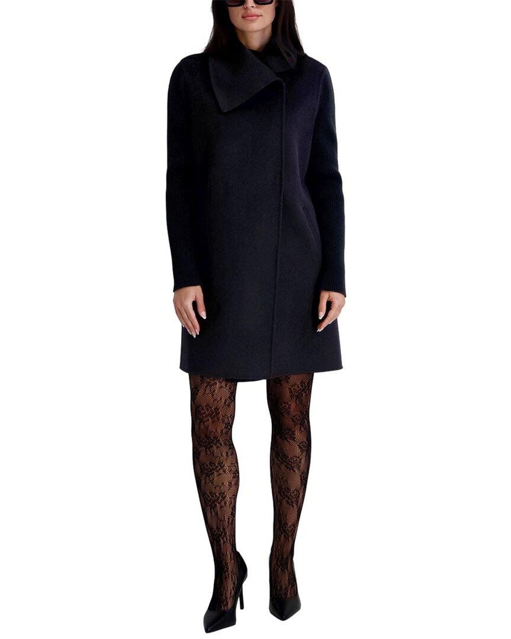 Kenneth Cole Black Wool-Blend Medium Jacket