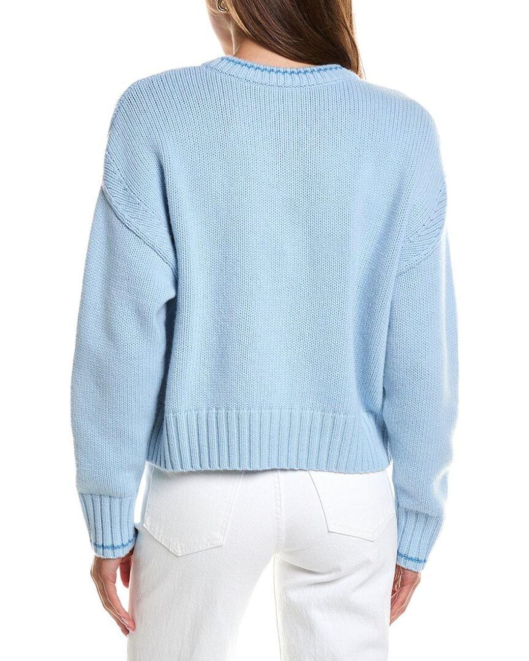 Rowing Blazers Blue Callie V Neck Wool & Cashmere-Blend Sweater