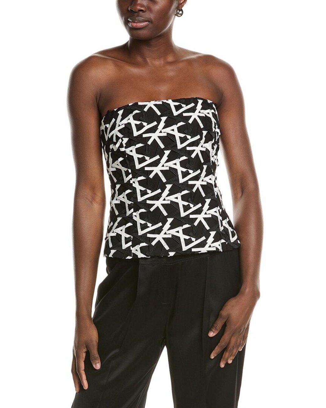 Akris Black Lace Silk-Lined Top