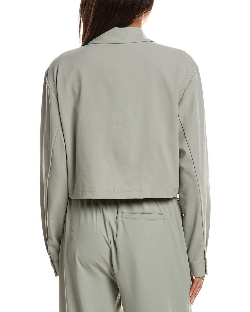 Beyond Yoga Gray Midtown Cropped Jacket