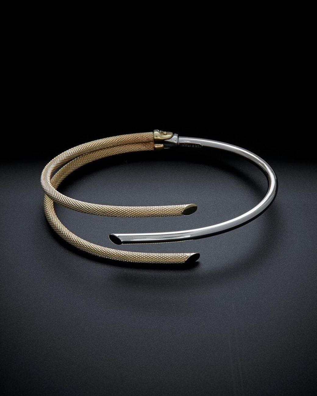 Italian Gold Black 14k Two-tone Cuff