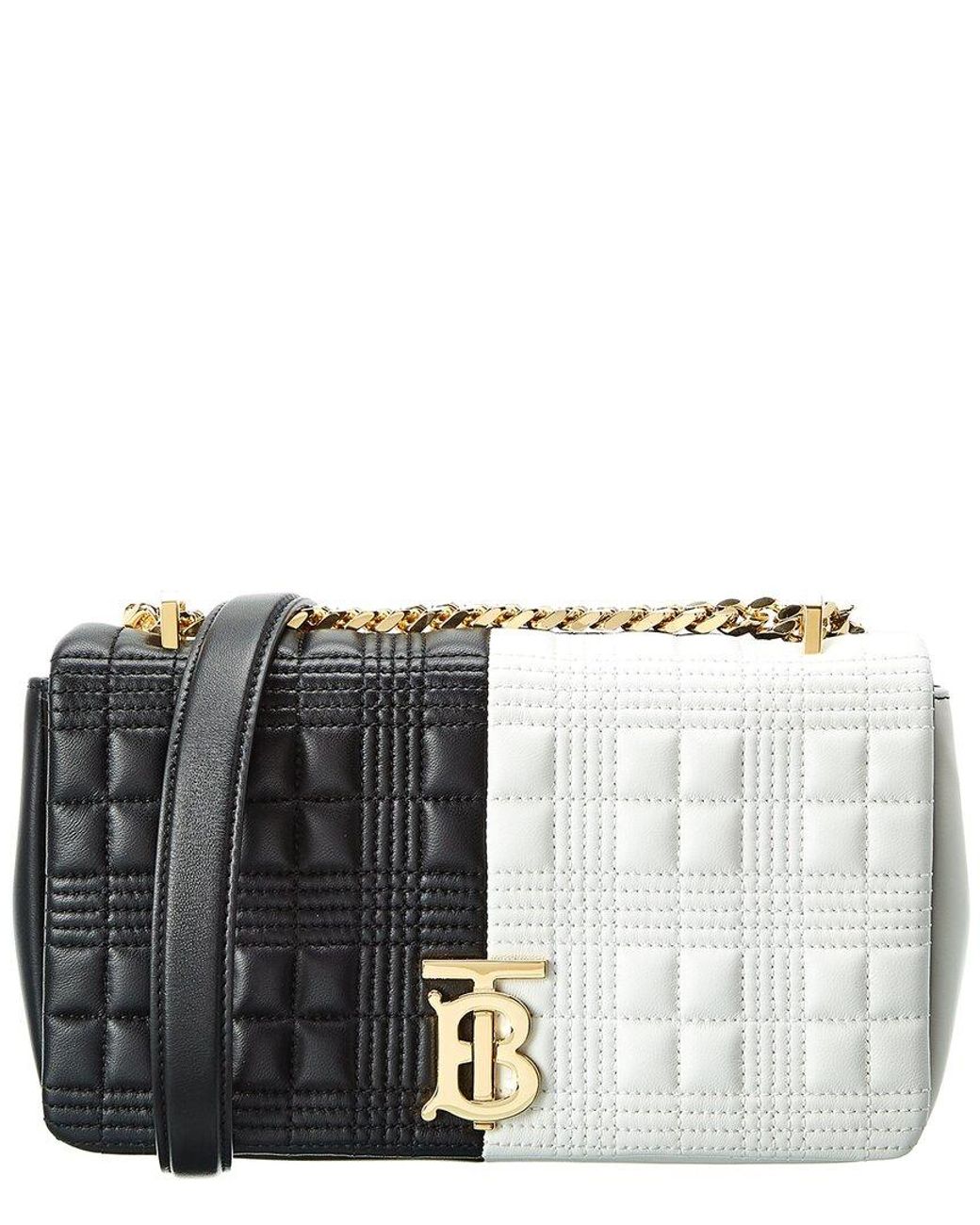 Burberry Small Quilted Two-tone Lambskin Lola Bag in Black | Lyst