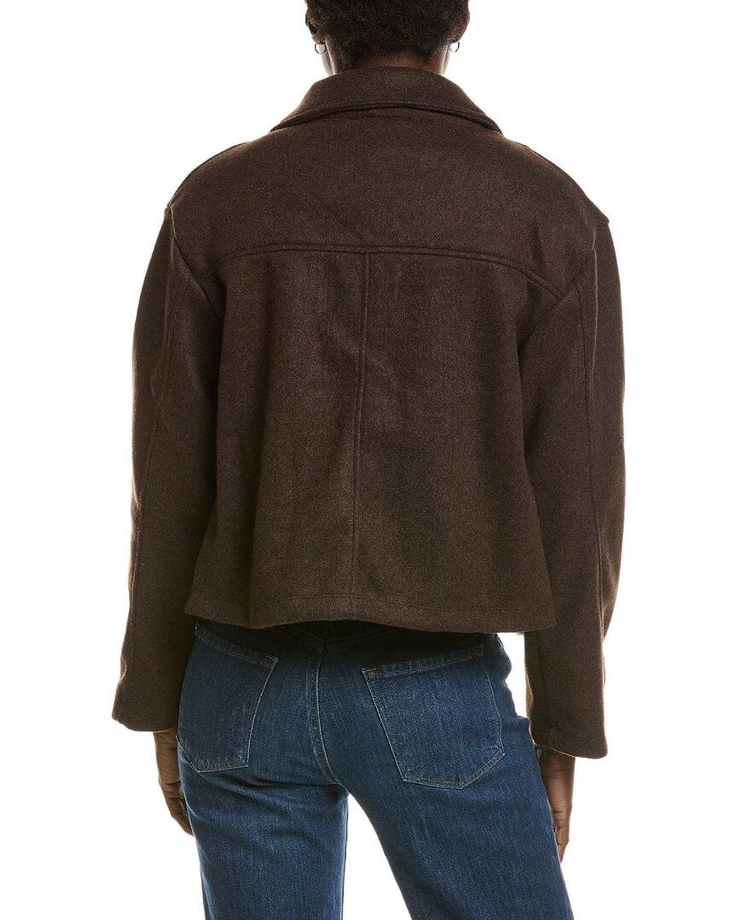 Marion Black Double Breasted Notch Boxy Coat