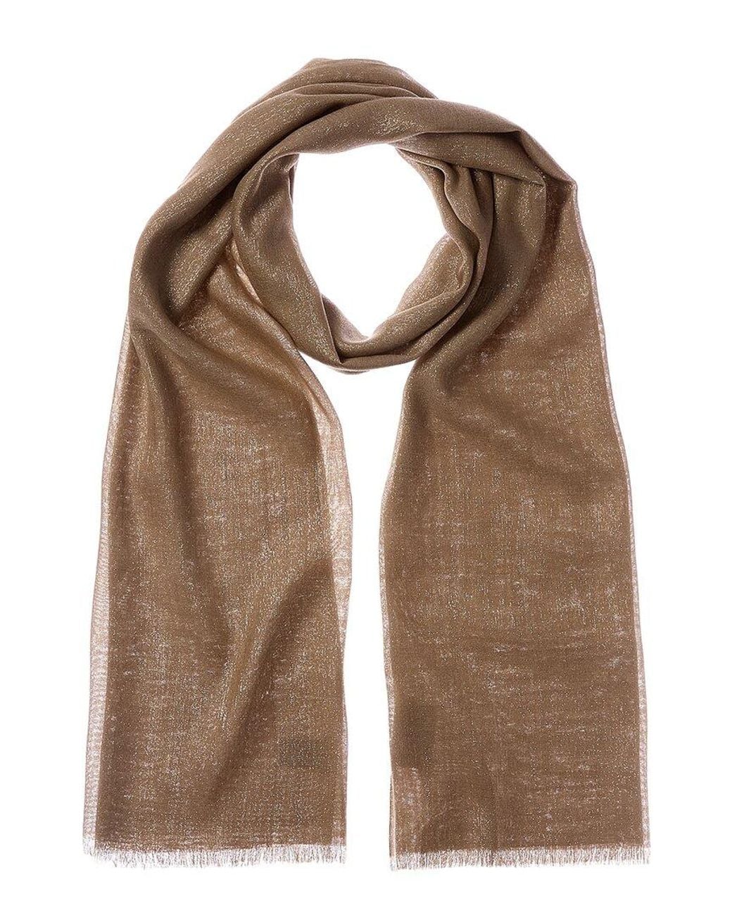 Brunello Cucinelli Brown Cashmere & Silk-Blend Scarf