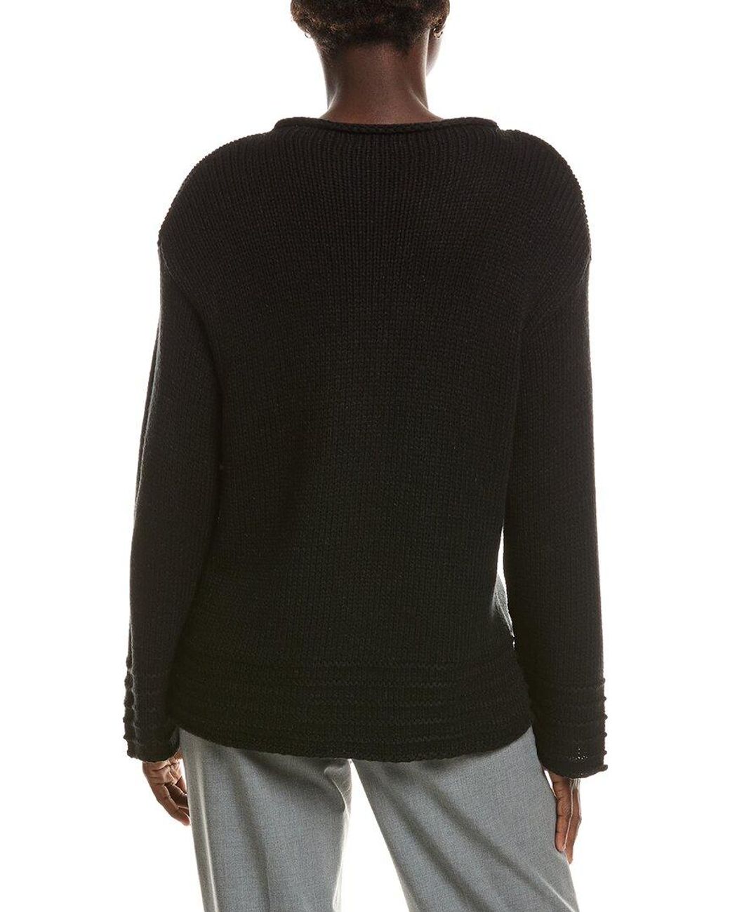 Halston Heritage Black Long Sleeve Crew Neck Sweater