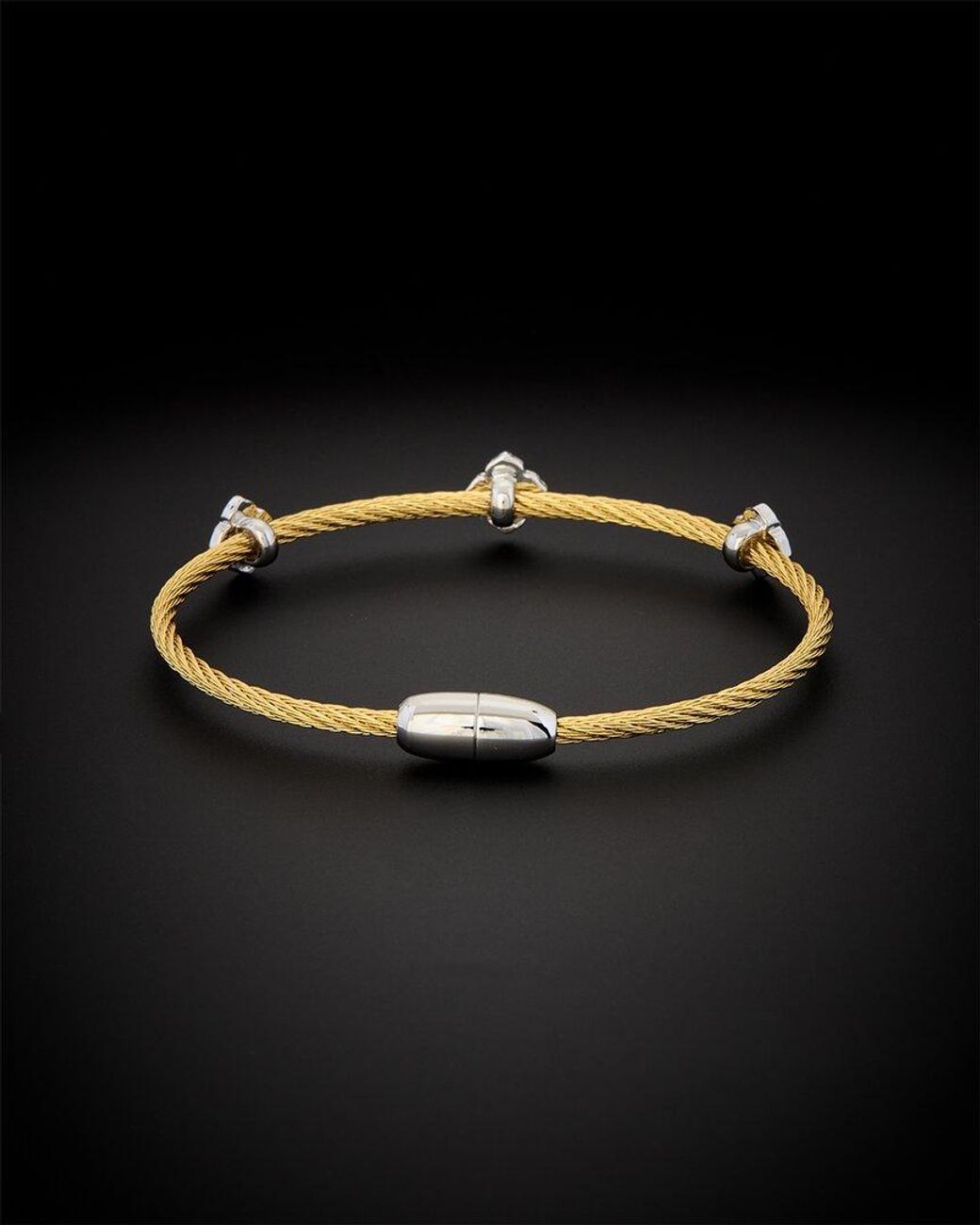 Juvell Black 18k Plated Cz Twisted Mesh Bangle Bracelet