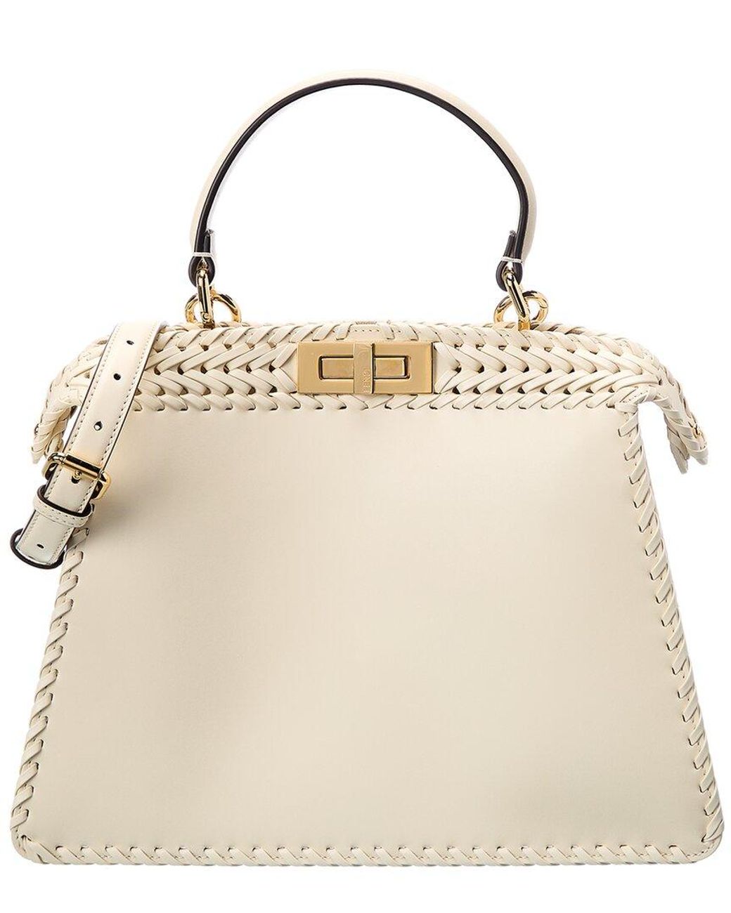 Fendi Peekaboo Iseeyou Medium Leather Tote in White | Lyst