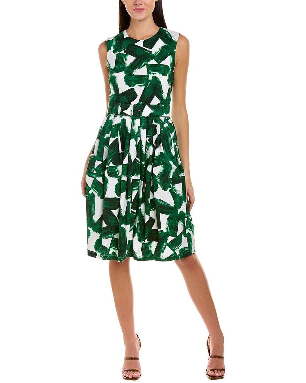 Samantha Sung Rachel Wool & Silk A-line Dress in Green | Lyst