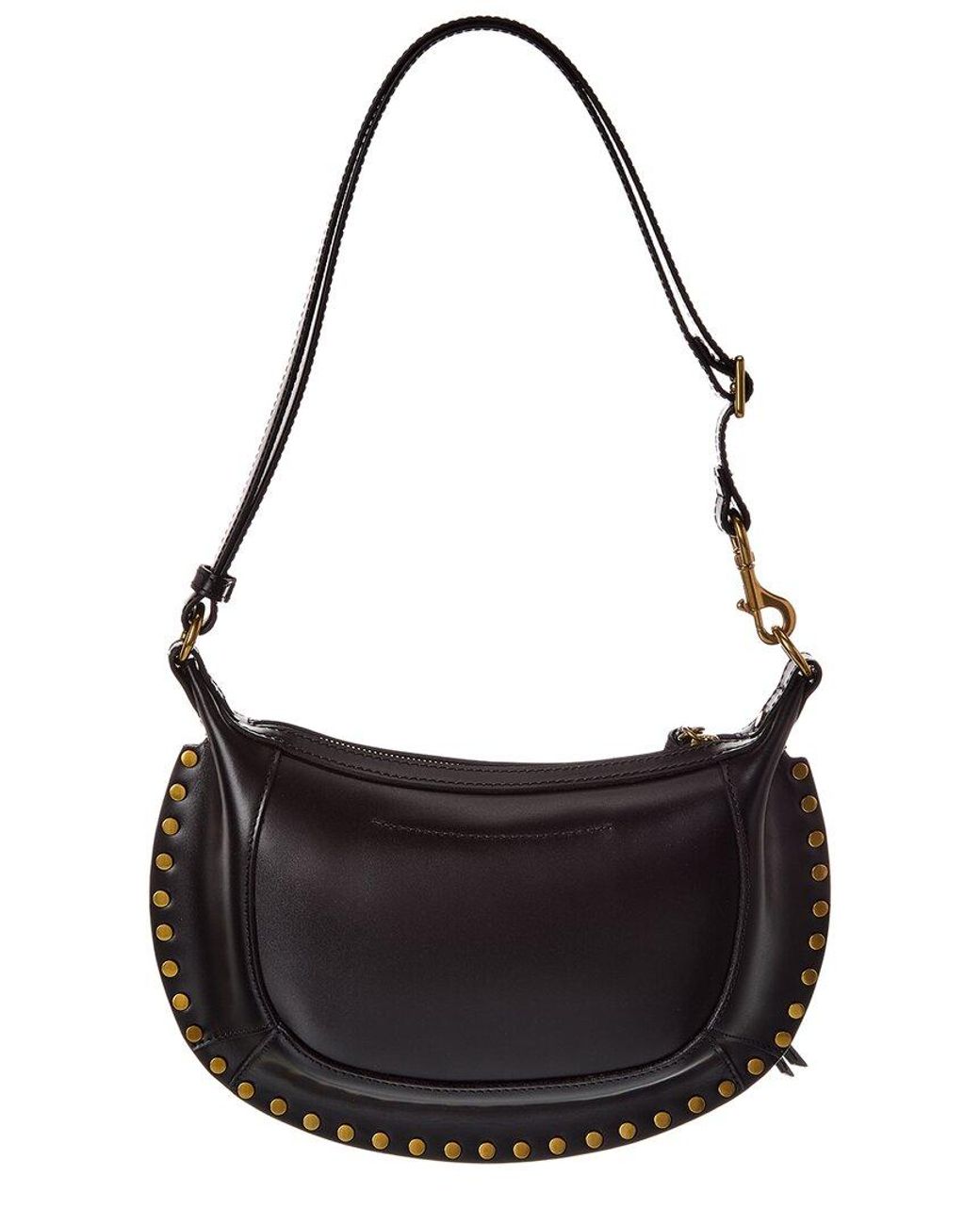 Isabel Marant Black Oskan Moon Leather Hobo Bag
