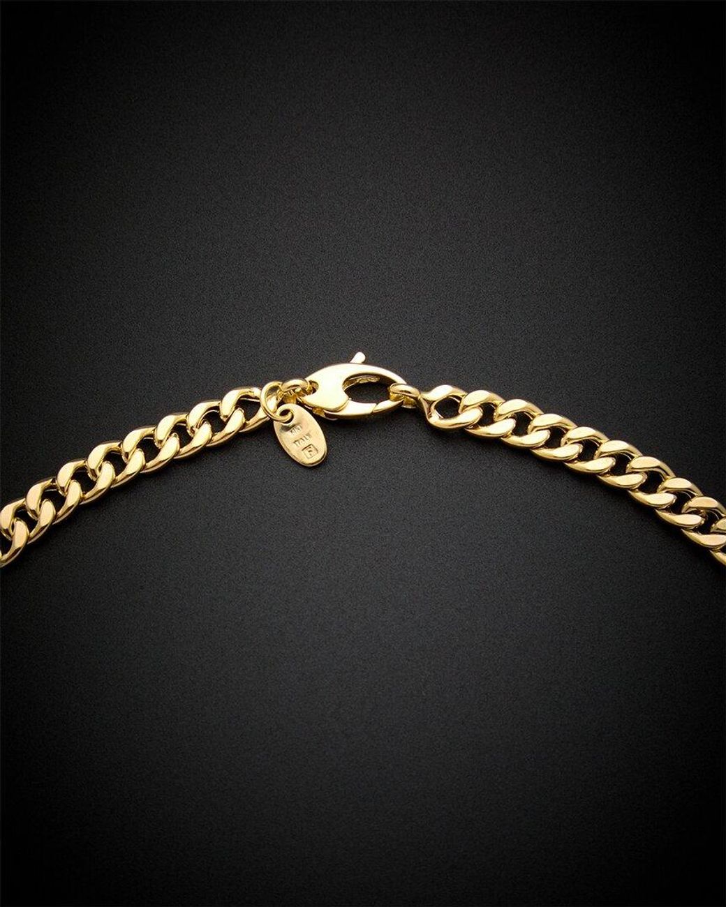 Italian Gold Black 14k Graduated Curb Link Necklace