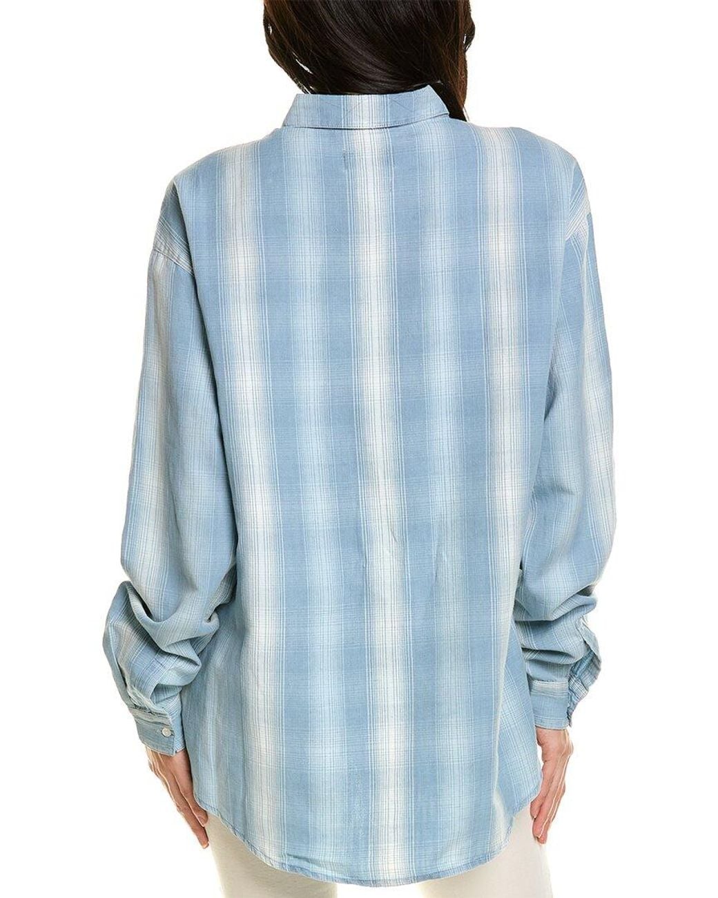 RTA Blue Sierra Oversize Linen-Blend Shirt
