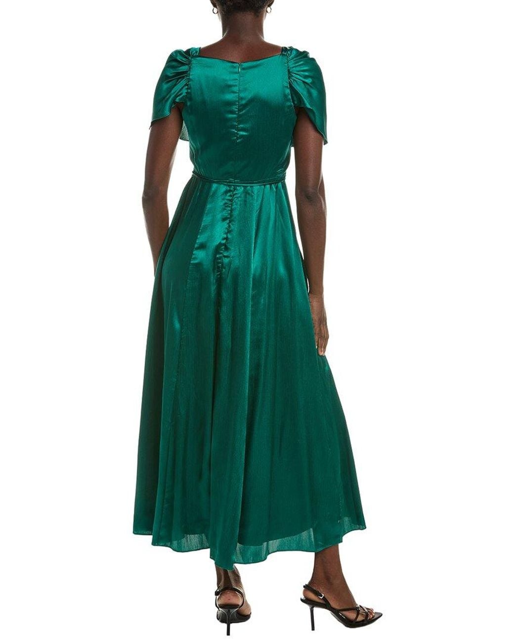 Maison Tara Green Sleeveless Midi Dress