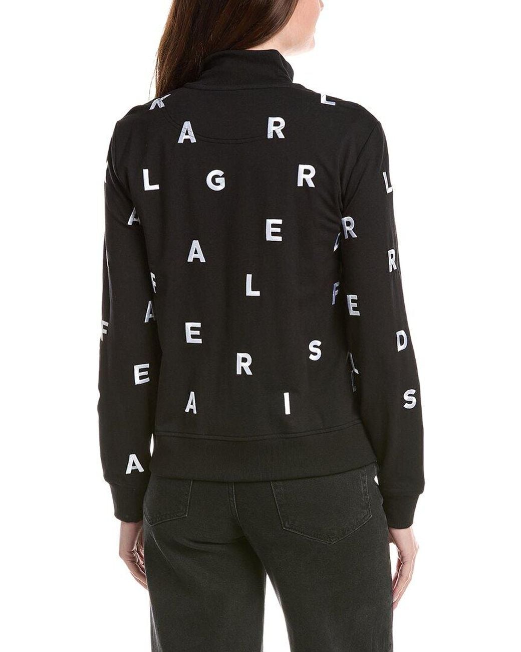 Karl Lagerfeld Black Scattered Letter Track Jacket