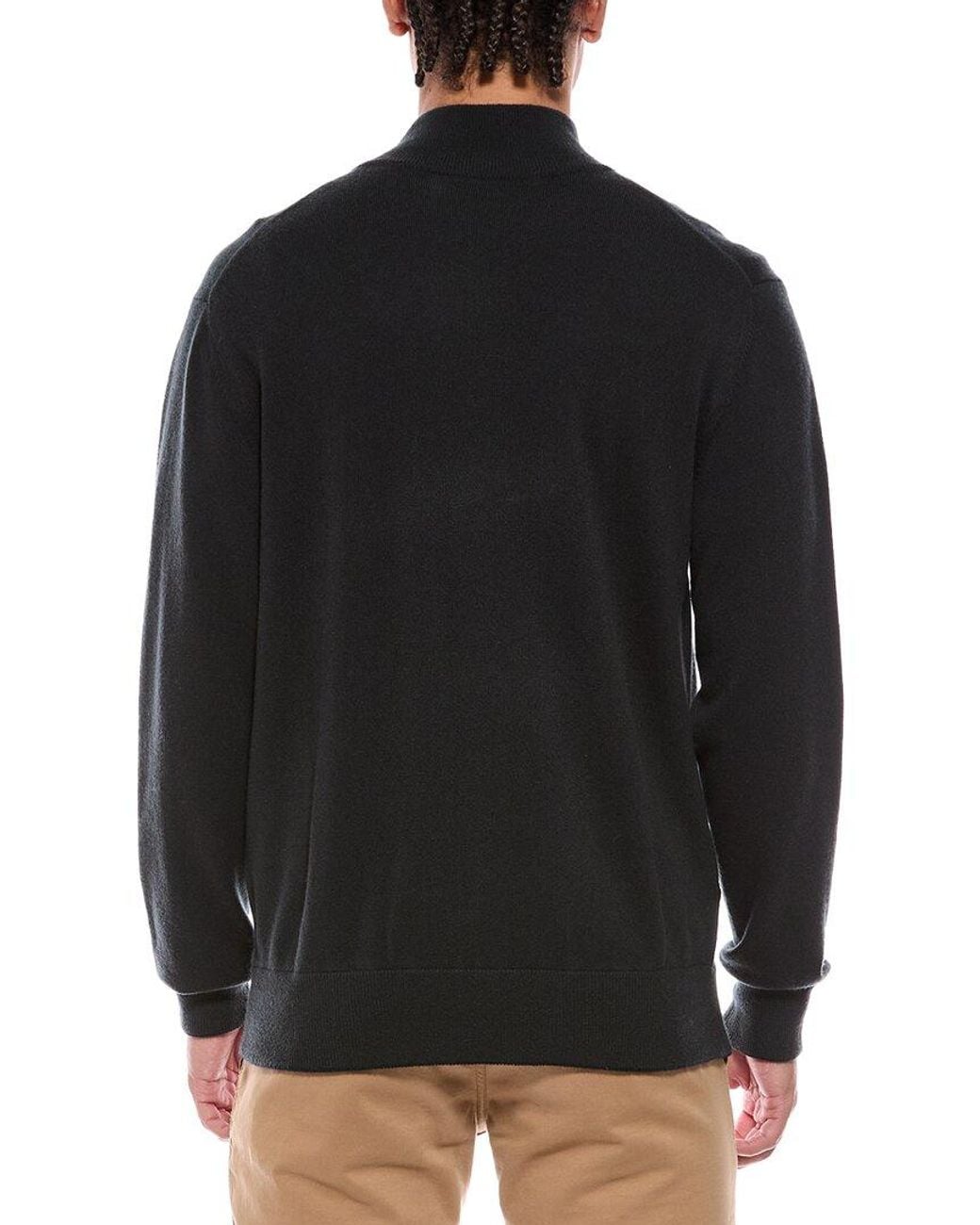 N.Peal Cashmere Black Knightsbridge Cashmere Full Zip Sweater for men