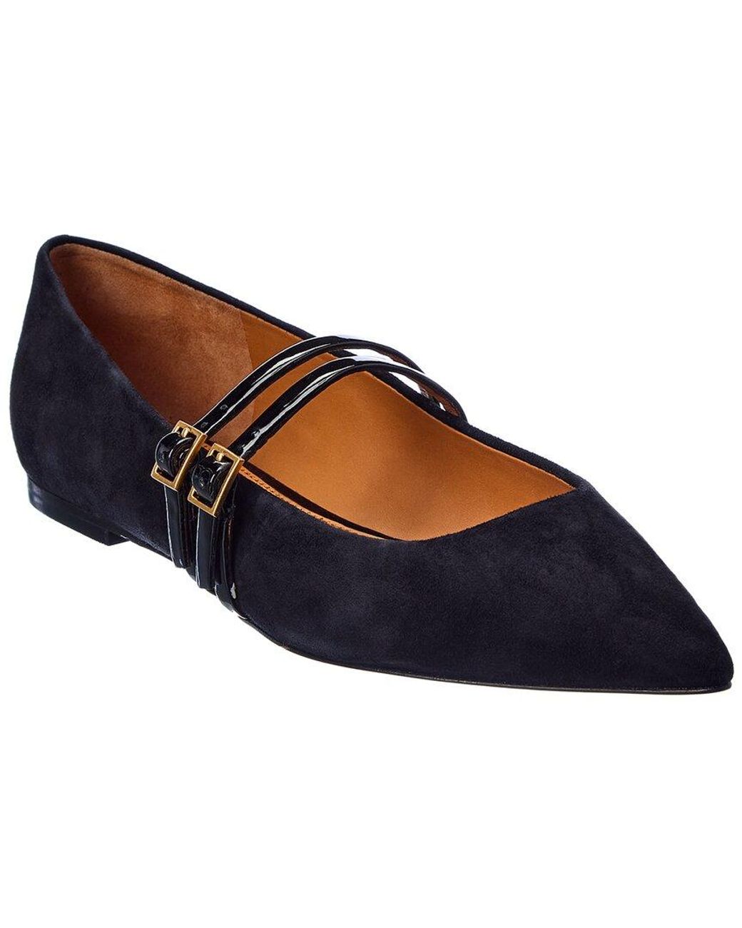 Tory Burch 2 Band Suede Flat in Blue | Lyst