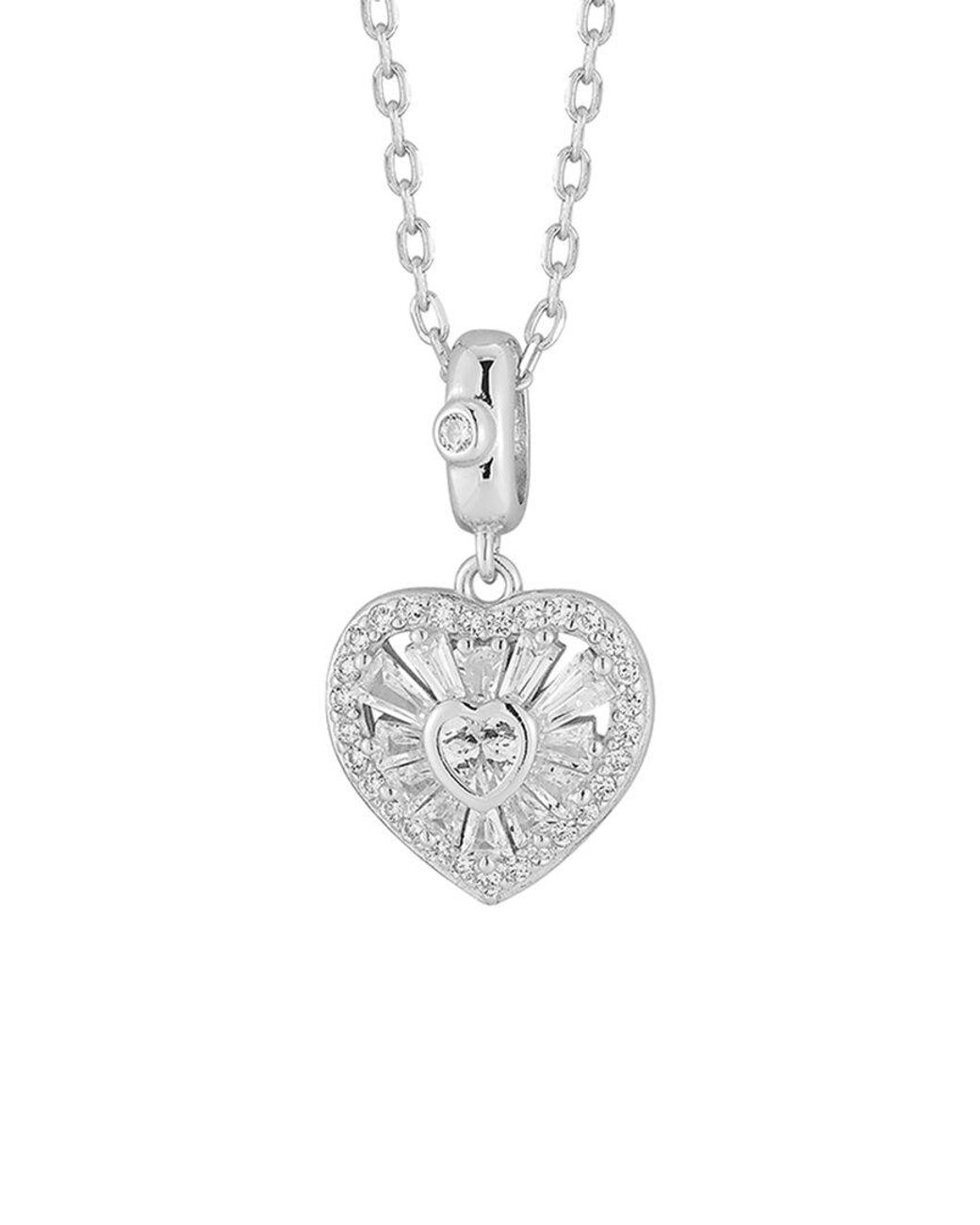 Glaze Jewelry White Cz Cluster Heart Necklace