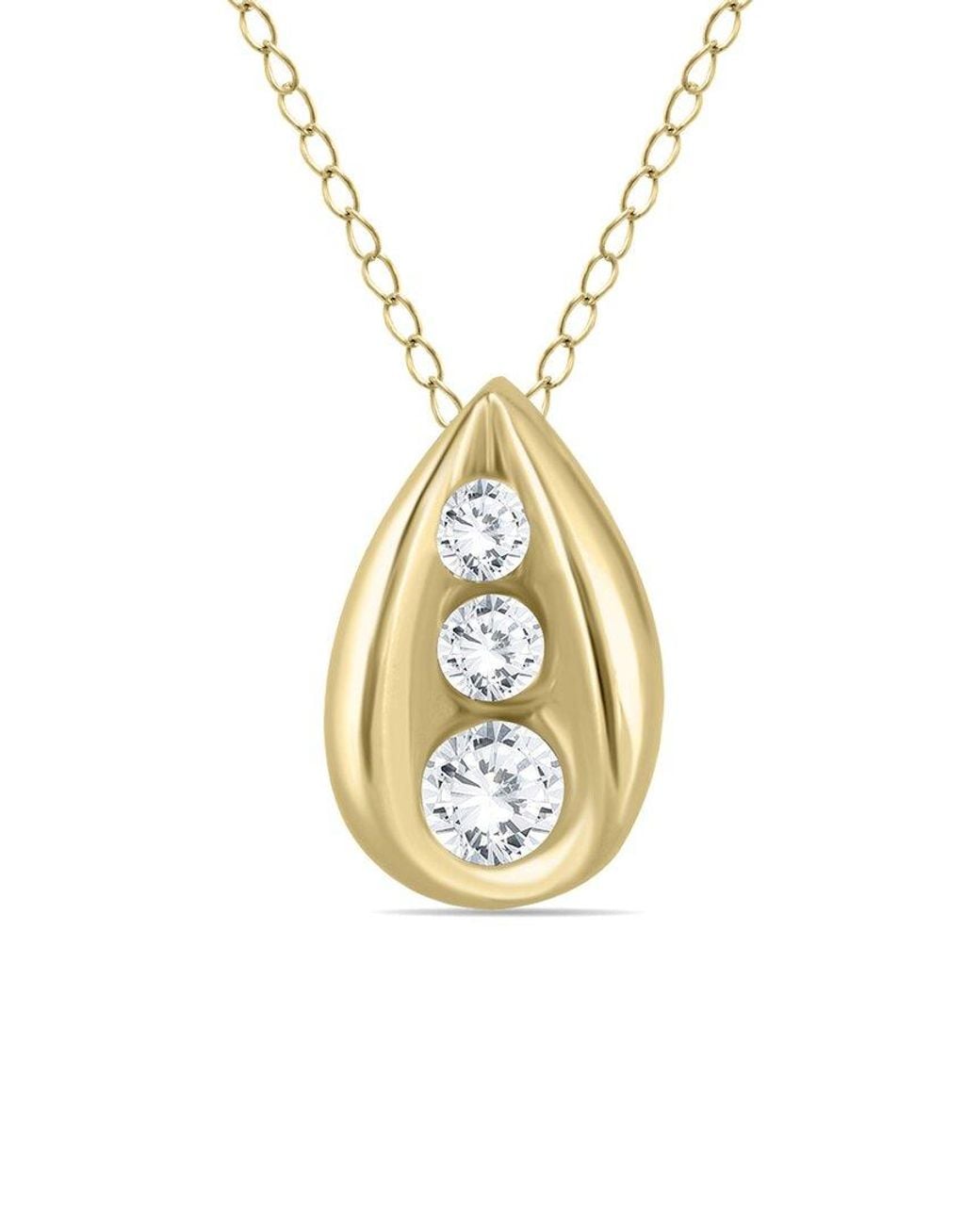 Diamond Select Cuts Metallic 14k 0.23 Ct. Tw. Diamond Necklace