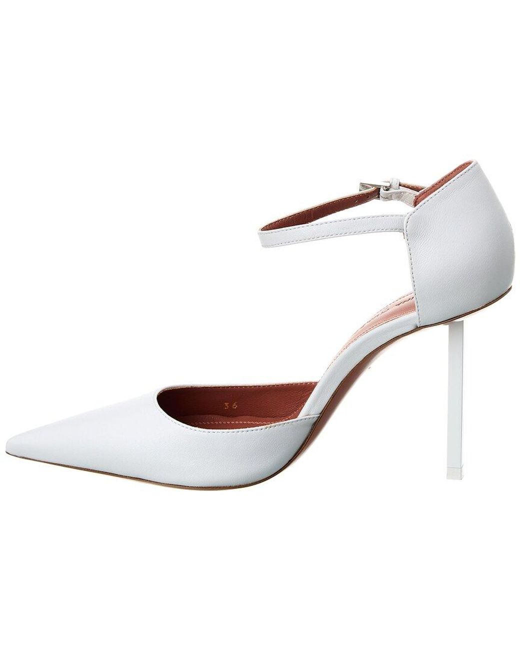 AMINA MUADDI White Angelica Leather Pumps