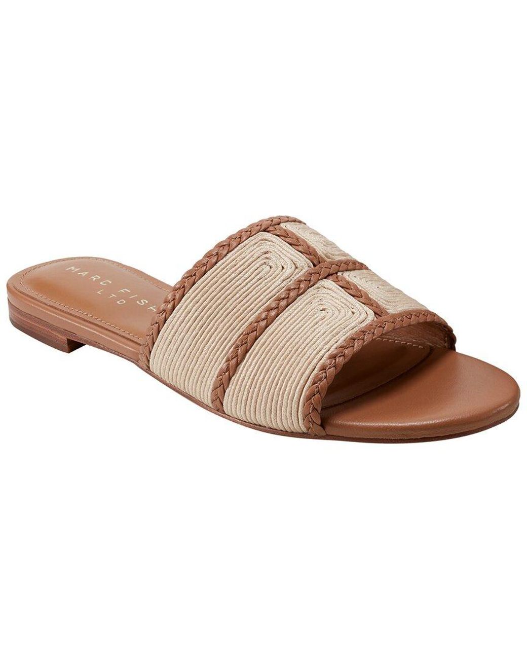 Marc Fisher Brown Zuri Leather Sandal