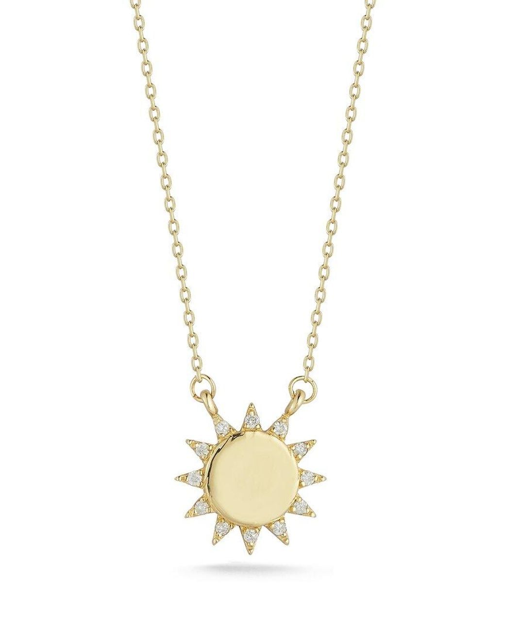 Ember Fine Jewelry Metallic 14k 0.05 Ct. Tw. Diamond Sun Necklace