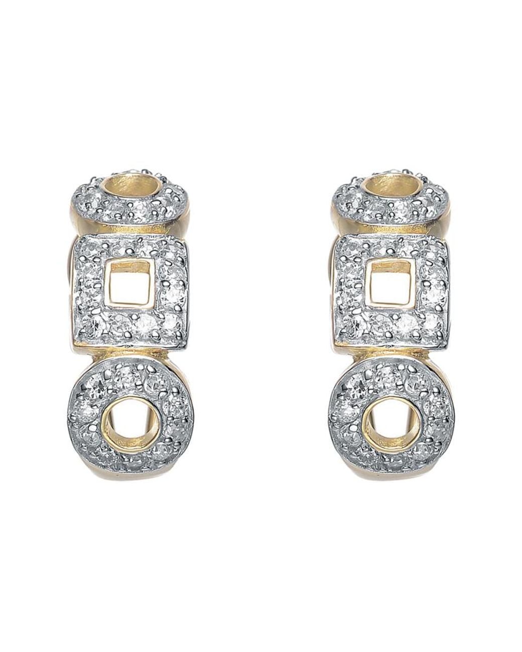 Genevive Jewelry Metallic Silver Cz Drop Earrings