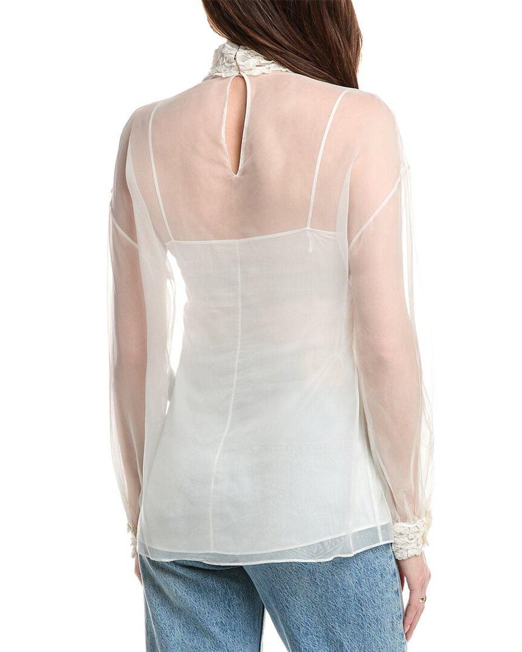 Valentino Gray Silk Top