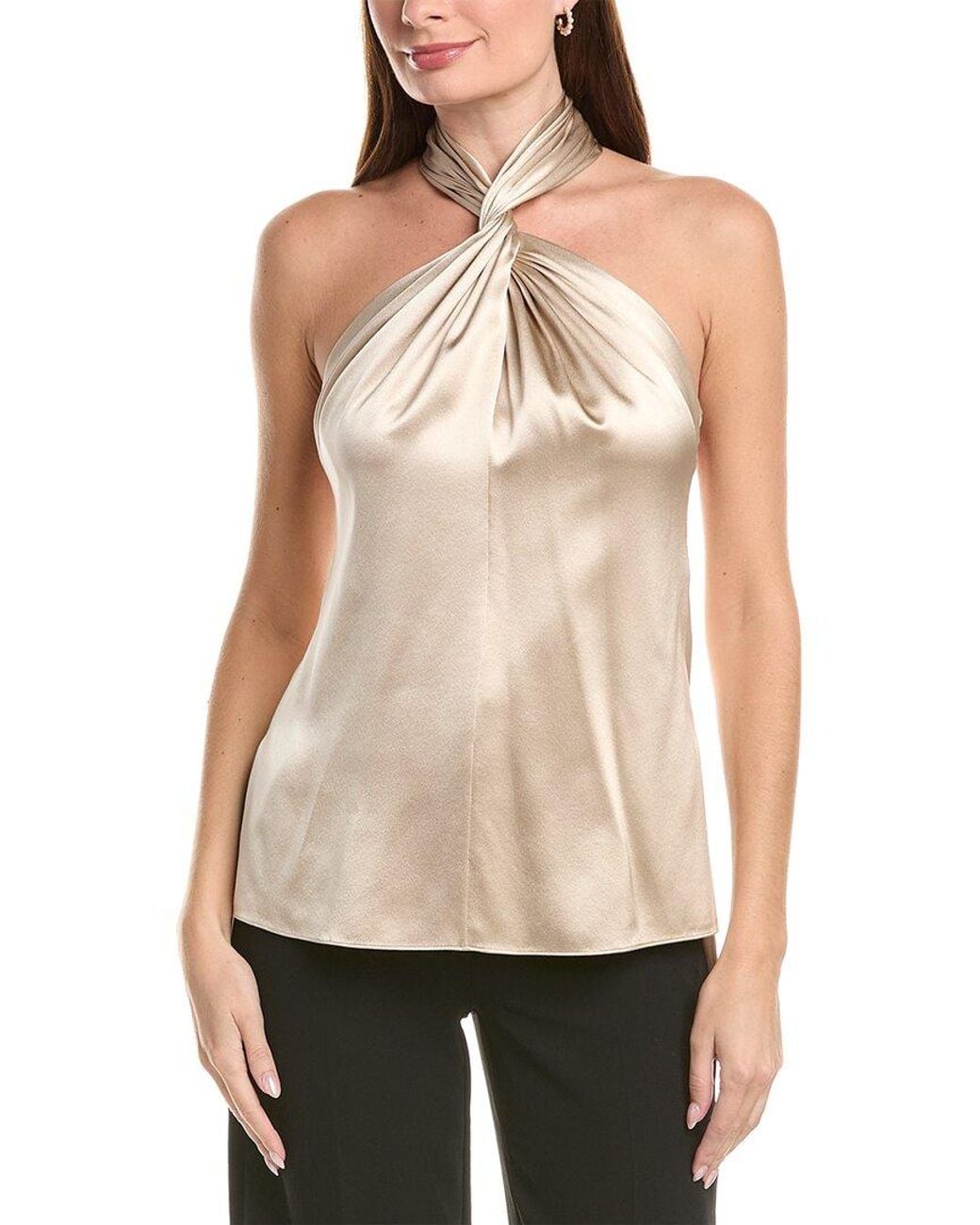 Adam Lippes Natural Thalia Silk Top