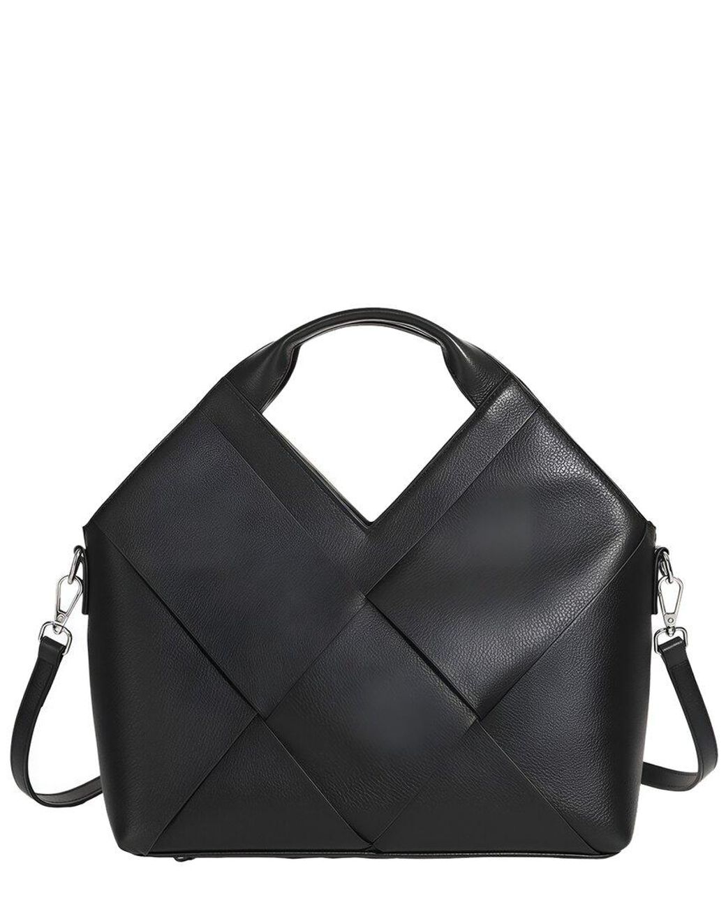 Adele Berto Black Leather Shoulder Bag