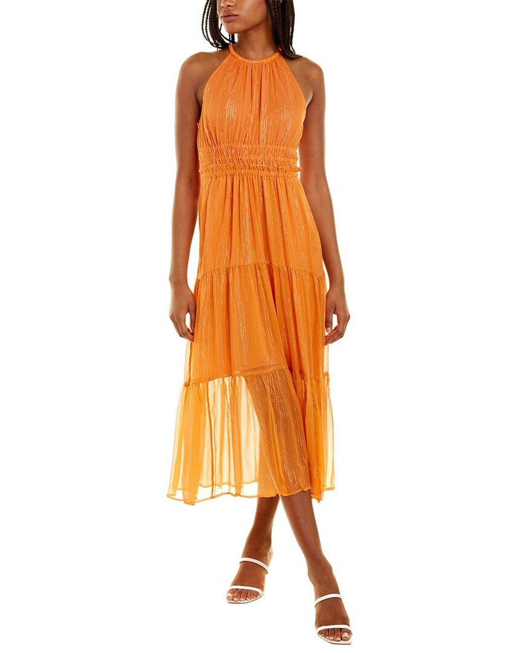 A.L.C. Elara Silk-blend Maxi Dress in Orange | Lyst