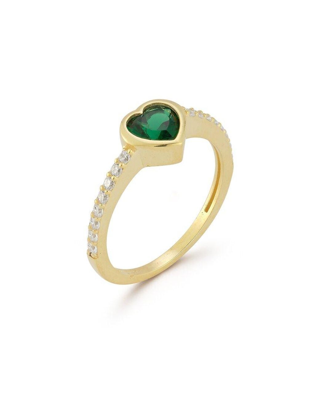 Sphera Milano Metallic 14k Over Silver Cz Heart Ring