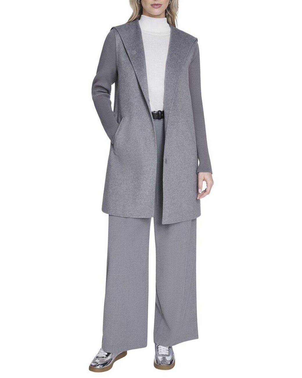 Kenneth Cole Blue Ladies Sb Hood Coat