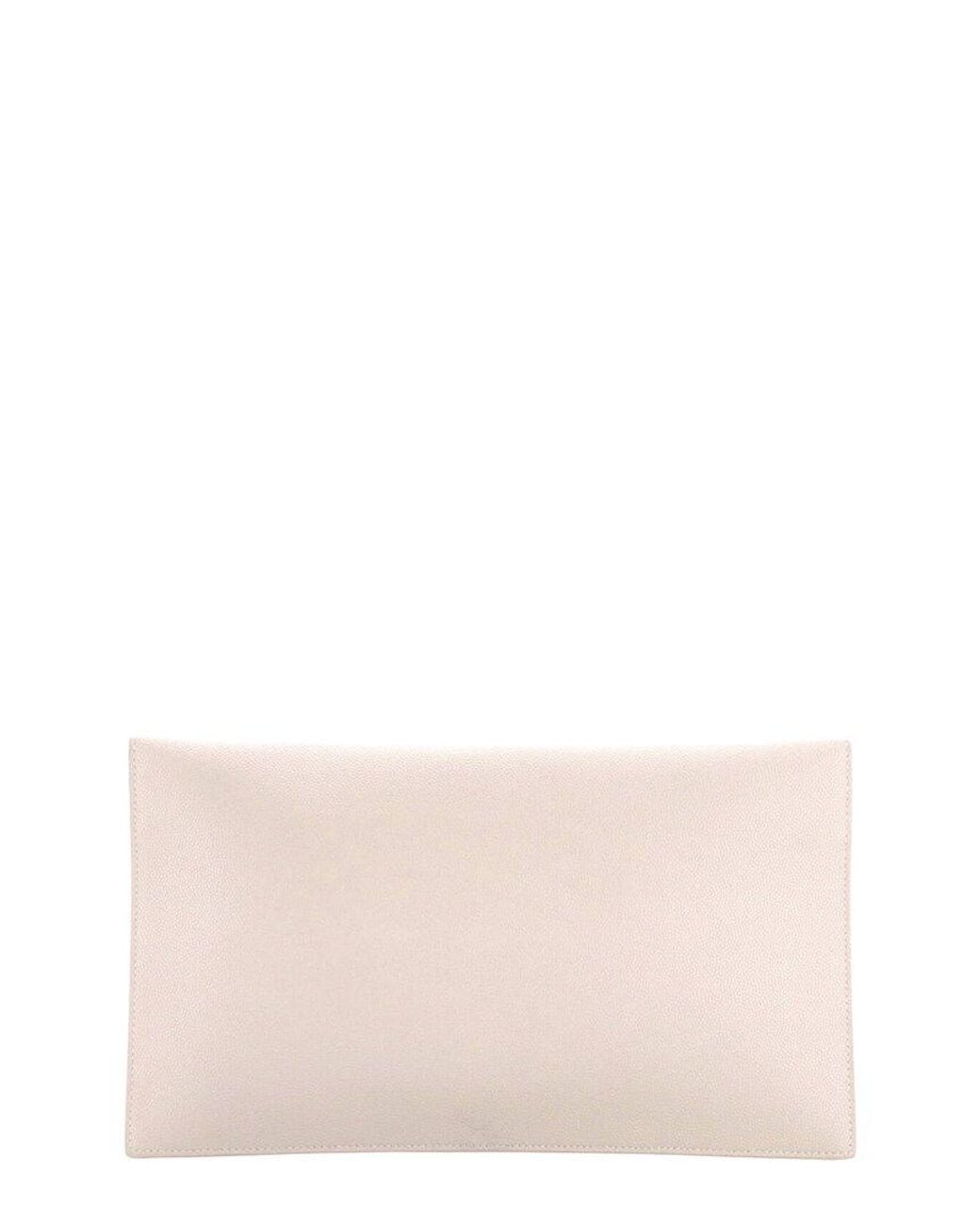 Saint Laurent Natural Sheep Leather Uptown Pouch (Authentic Pre-Loved)