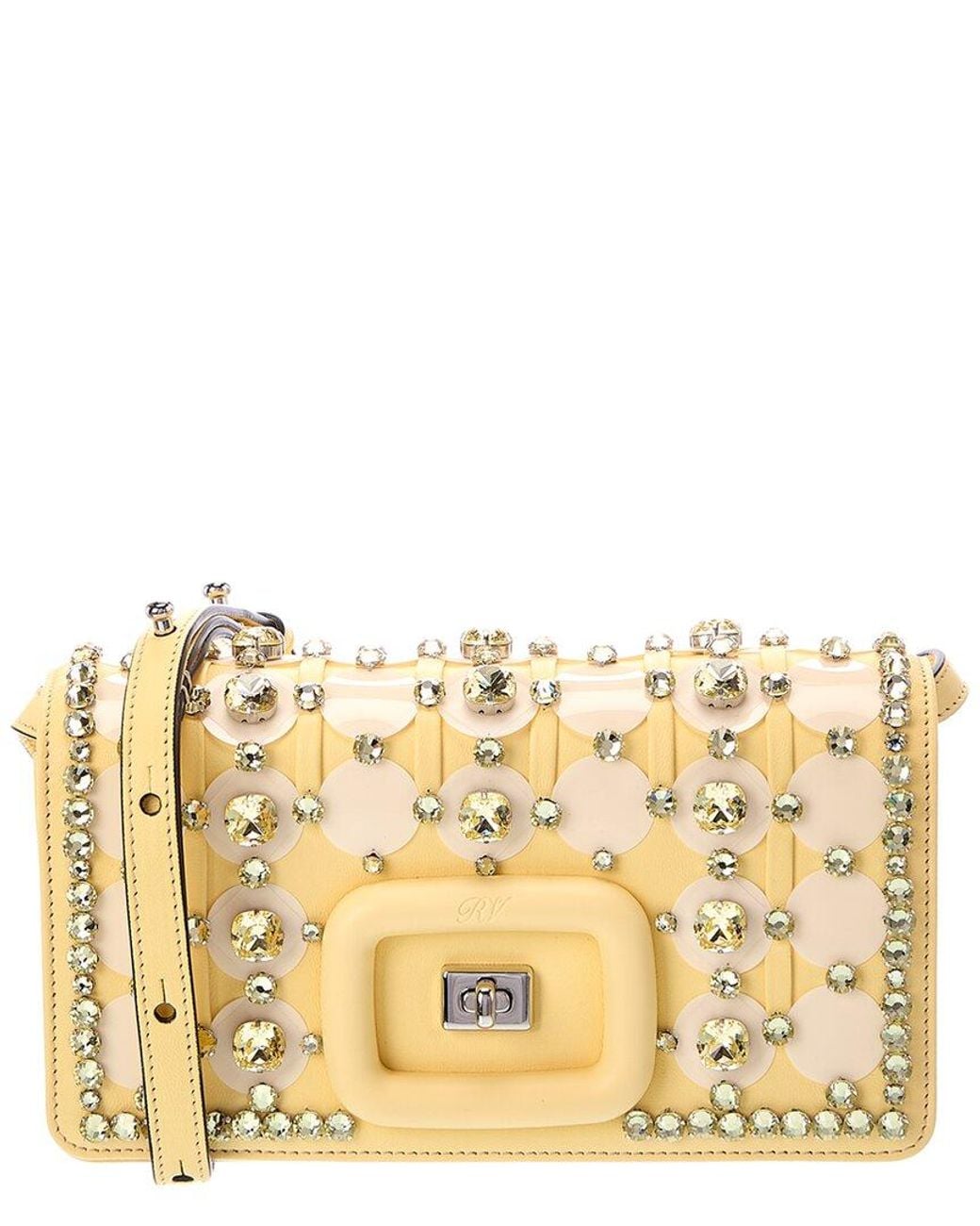 Roger Vivier Metallic Logo Leather Shoulder Bag