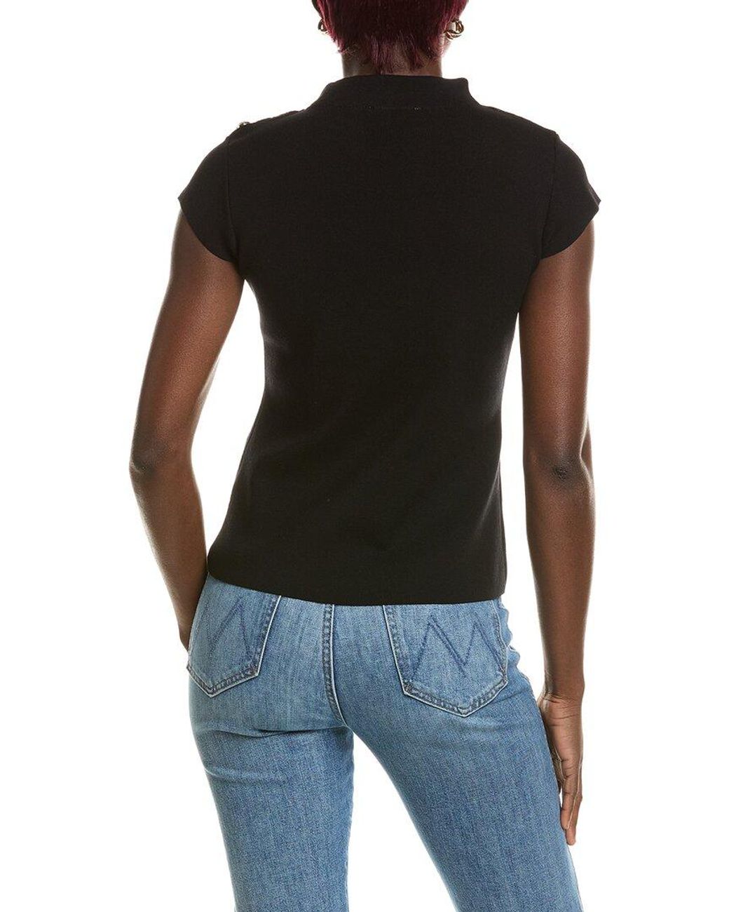 Tahari Black The Katy Sweater Top