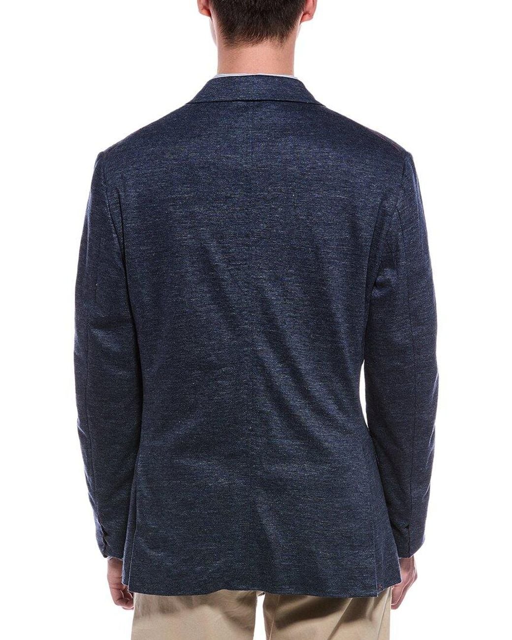 Isaia Blue Linen Jacket for men
