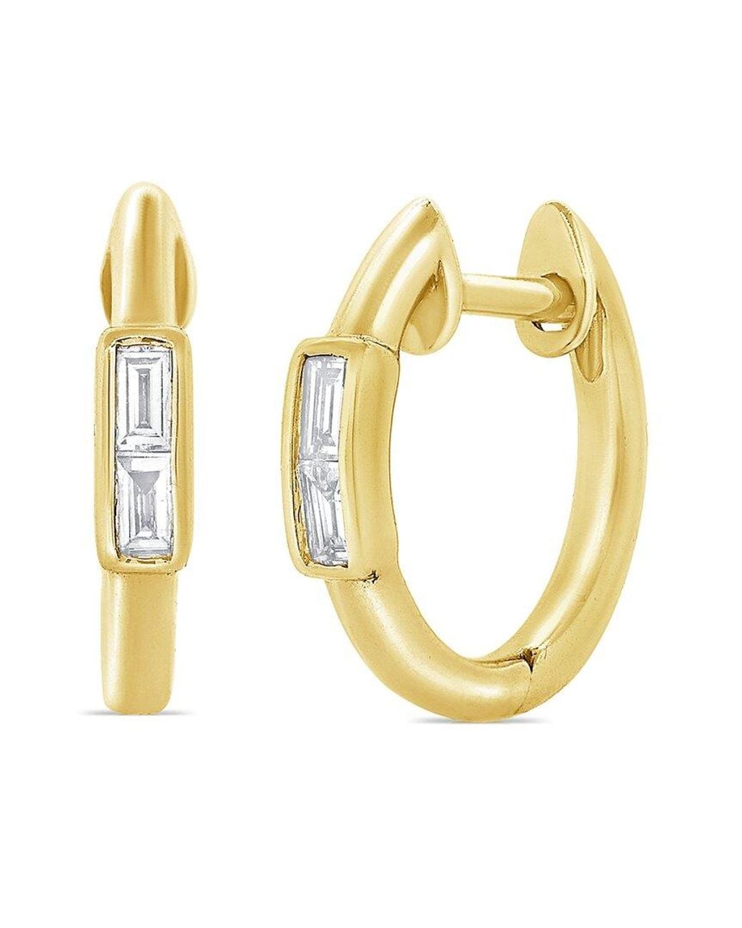 Sabrina Designs Metallic 14k 0.08 Ct. Tw. Diamond Huggie Earrings