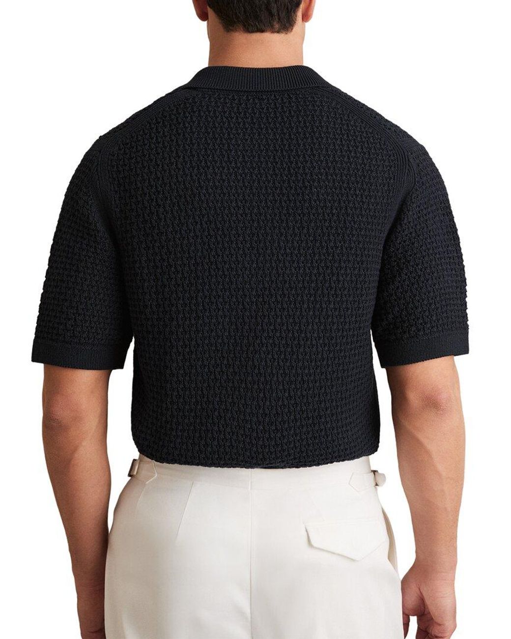 Reiss Black Comet Zip Through Text Sweater for men