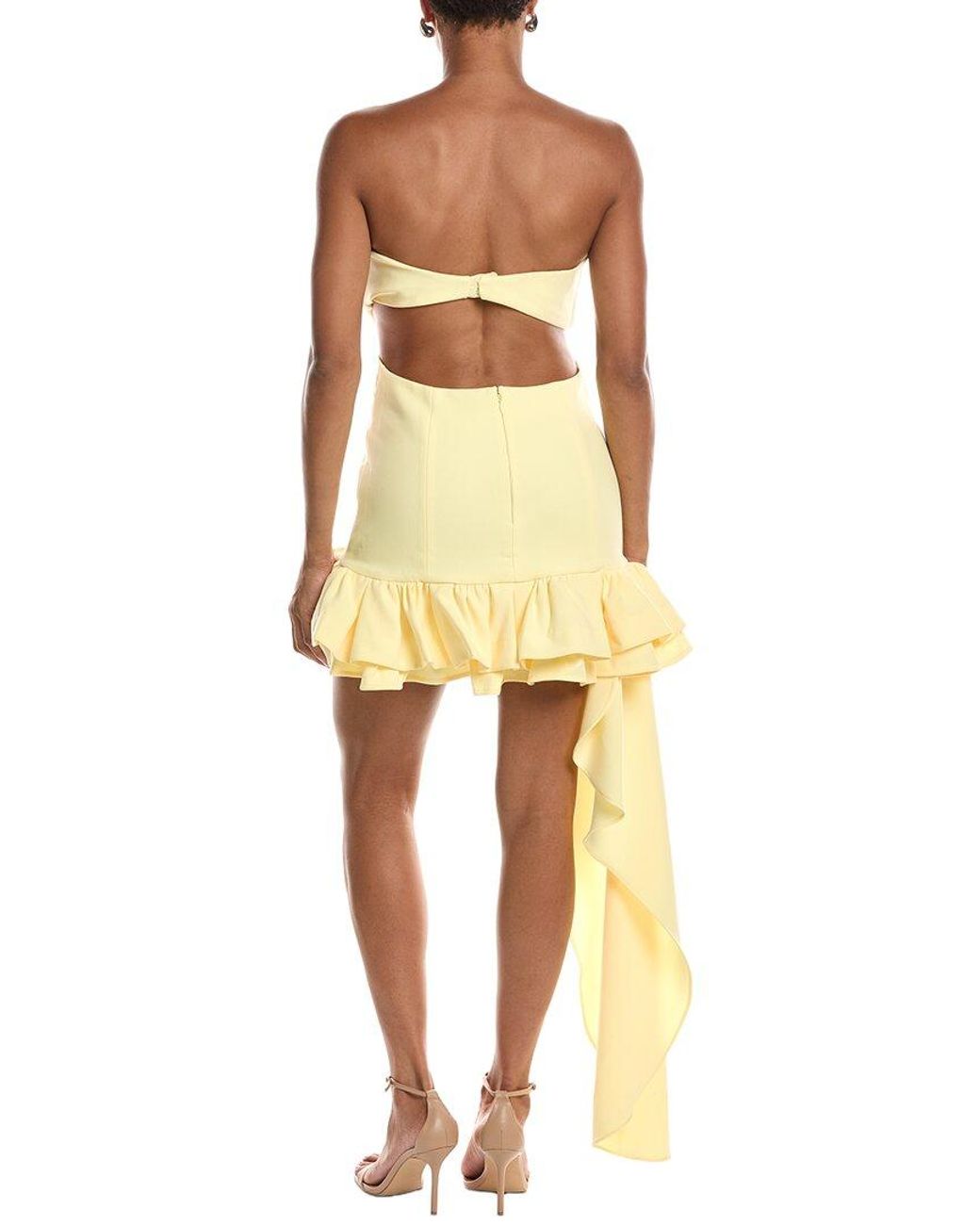 Bardot Yellow Elowen Strapless Mini Dress