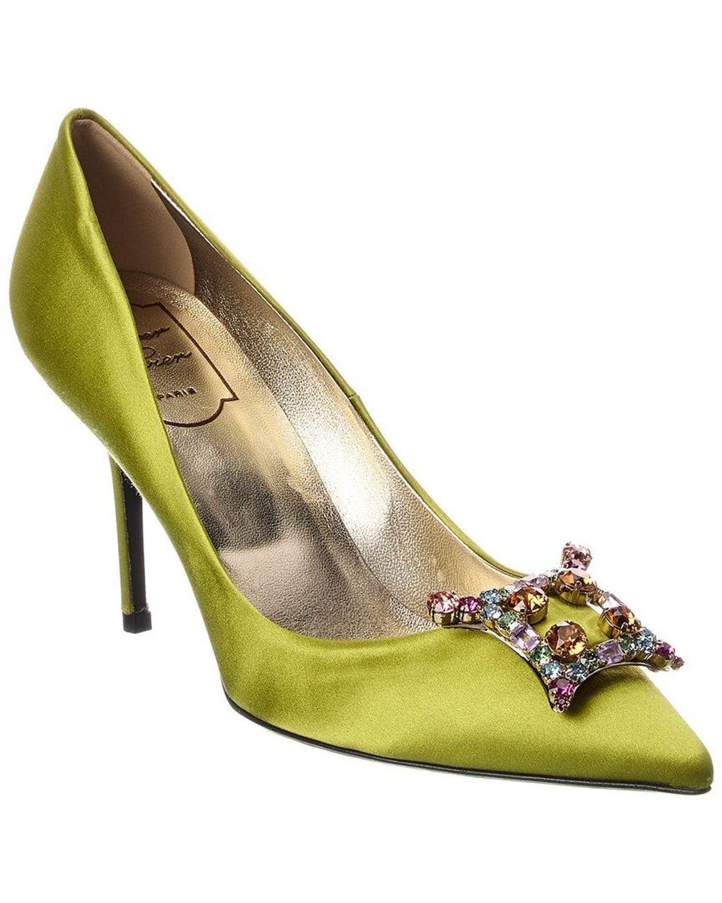 Roger Vivier Metallic King 50 Satin Pump