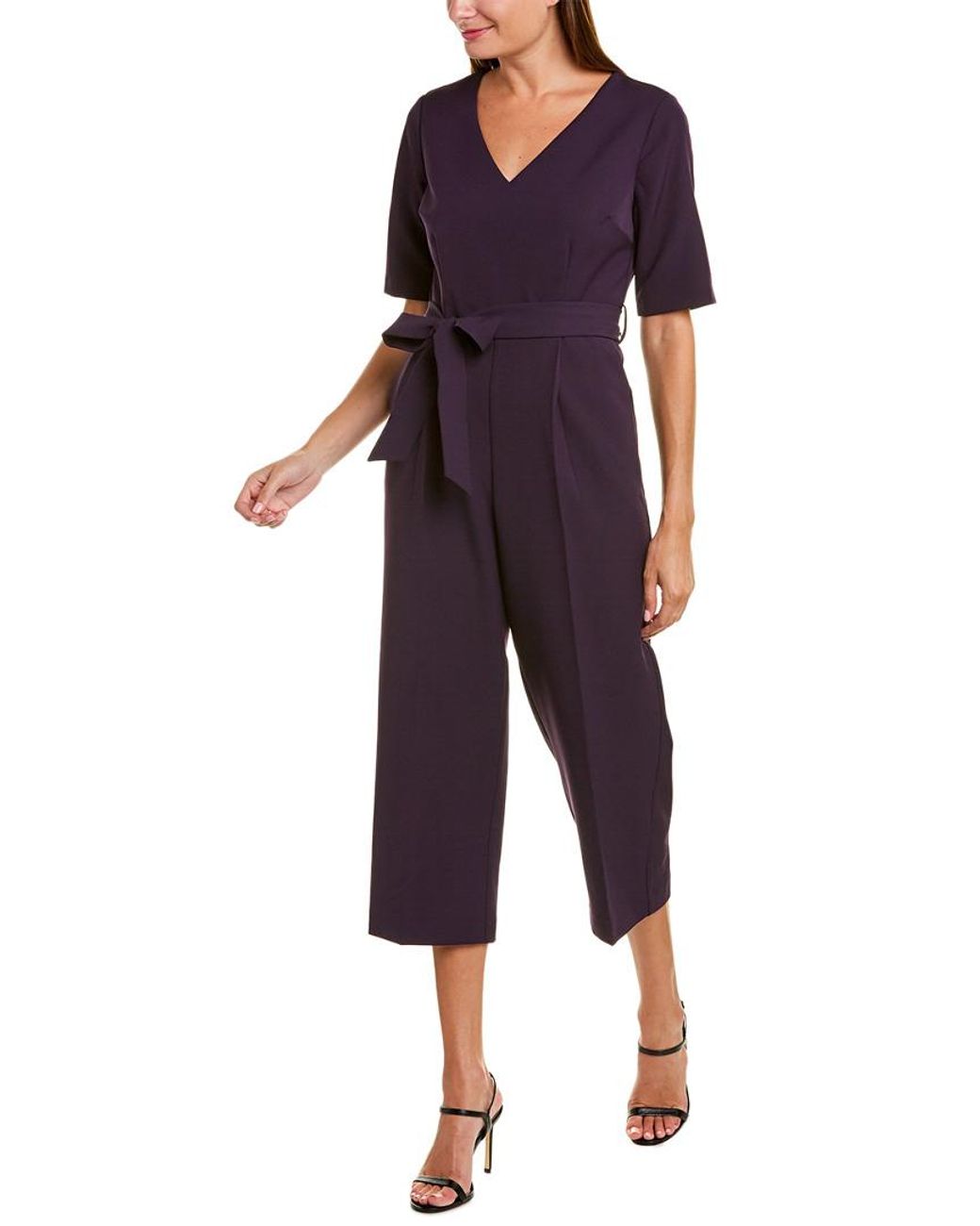Vince Camuto V-neck Jumpsuit in Purple - Lyst