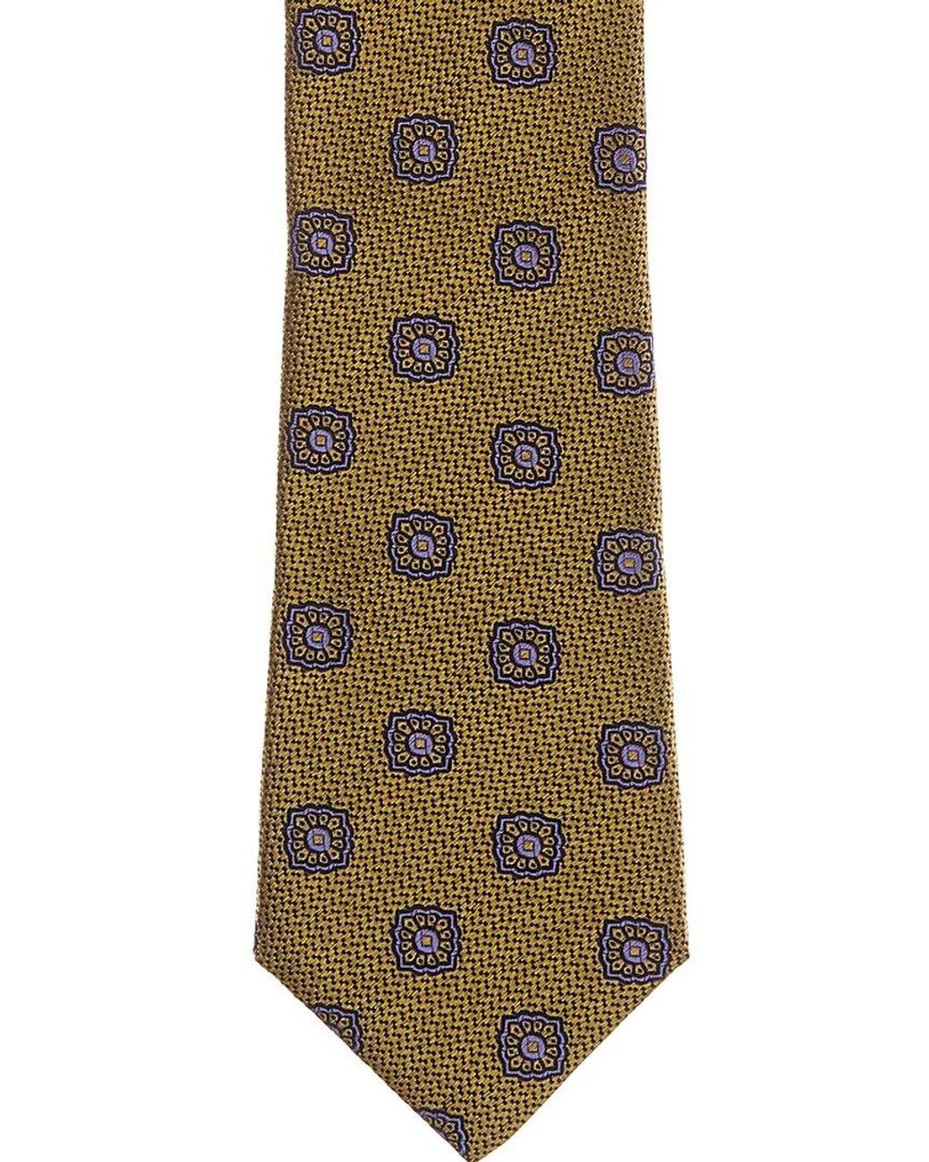 Canali Multicolor Medallion Silk Tie for men