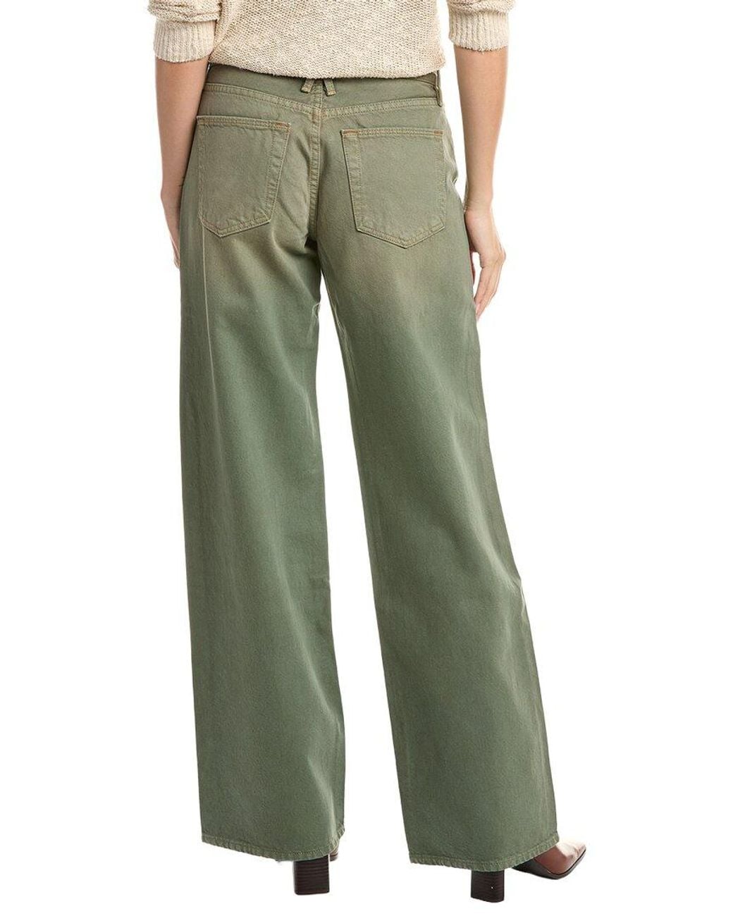 SLVRLAKE Denim Green Denim Mica Wide Leg Jean