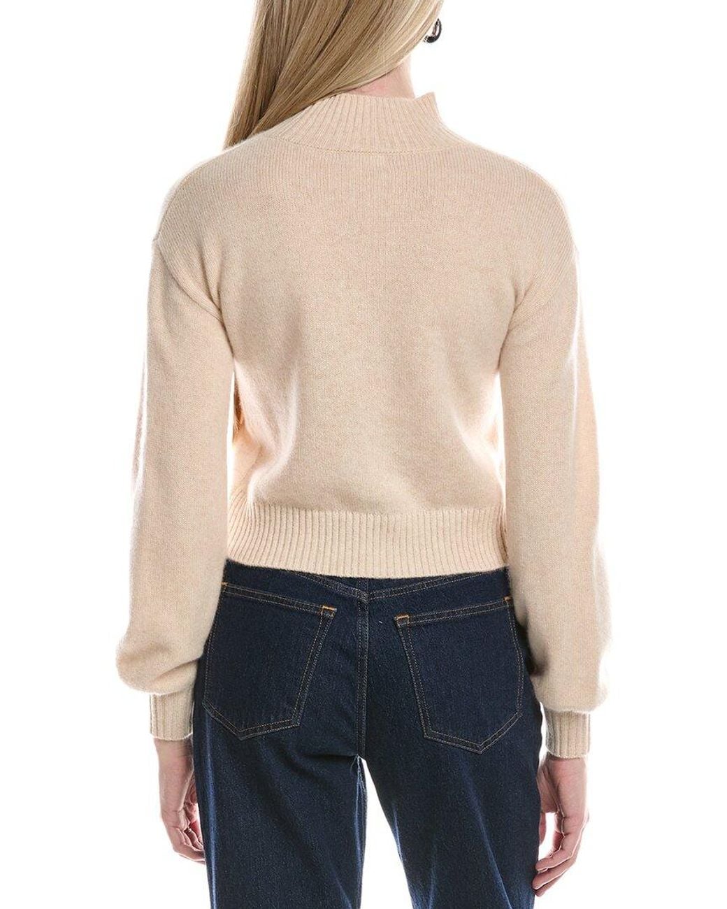 Philosophy Blue Balloon Sleeve Cashmere Sweater
