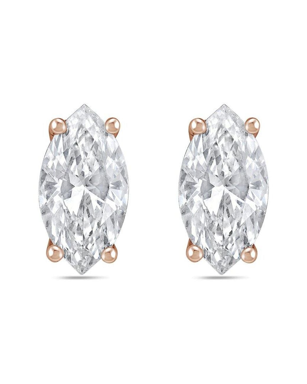 Diana M White Diana M. 14K Rose 10.00 Ct. Tw. Lab-Grown Diamond Stud Earrings