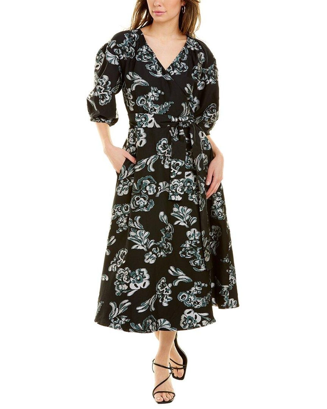 Tanya Taylor Black Lida Wrap Dress